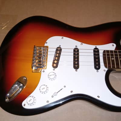 Pignose Electric Guitar w Seymour Duncan Dimarzio Pups Sunburst Stratocaster Satriani image 1