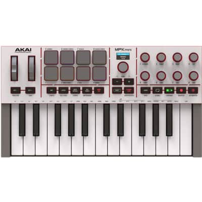 Akai MPK Mini 4 (Gray) | 25-Key MIDI Controller – RGB Pads, USB-C, MIDI Out image 1