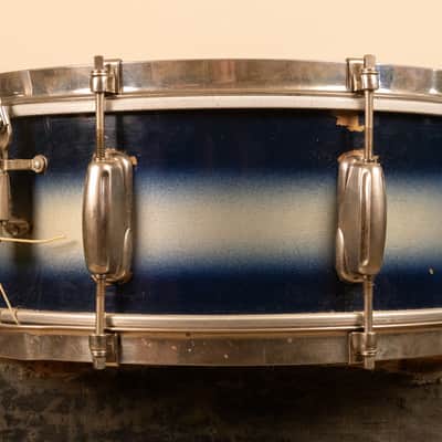 1950s Slingerland 5x14 Blue and Silver Duco Student Radio King Snare Drum image 3