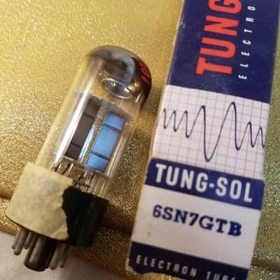 Tung-Sol 4% tight Matched Pair (2) 6SN7GTB tNOS AT1000 TESTED Vacuum Tubes T7 tall glass dual triode 1956-1961 image 1