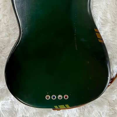 1973 Fender Mustang Competition Bass Burgundy Blue Aged Green w/Fender Gig Bag image 8