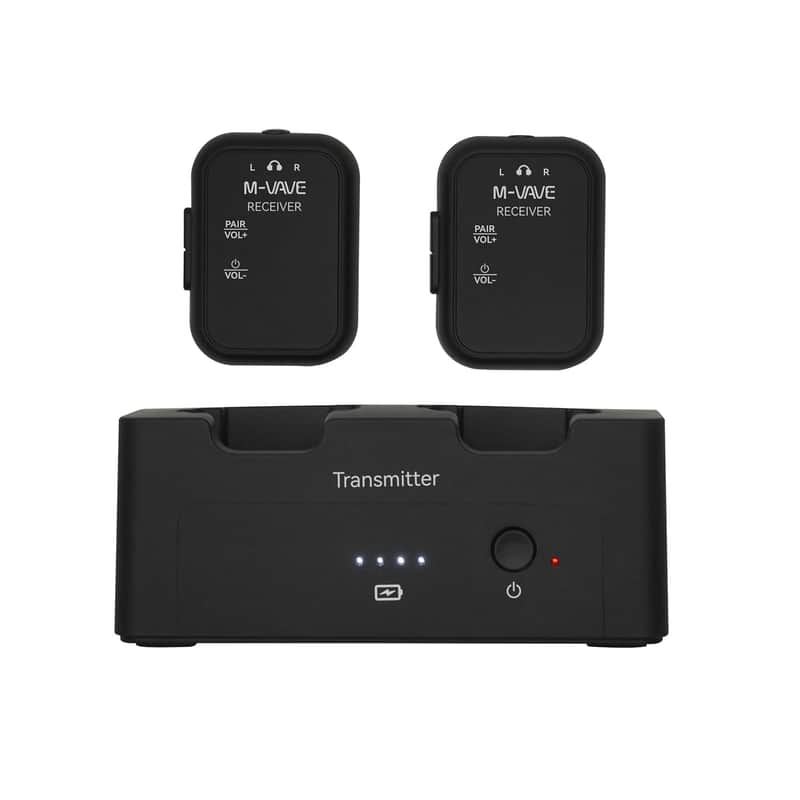 M-vave wp-12 2.4GHz Wireless in-Ear Monitor System Transmitter Receiver Auto-Pairing, 2.4G Stereo IEM System Low Latency in-Ear Guitar Studio Live Performance SWS-12 One to More (Price includes the import duty for US buyer) image 1