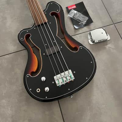 2022 Eastwood EUB-1 fretless Bass Left Handed Lefty sunburst *like new* image 7