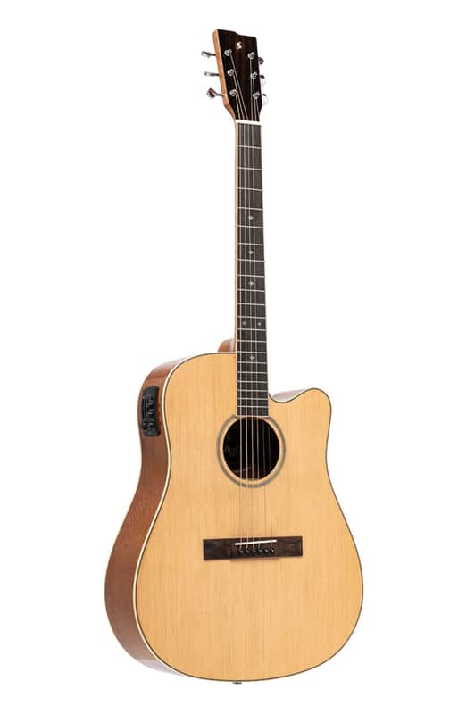 Stagg SA45 DCE-LW Dreadnought Cutaway Spruce Top Mahogany Neck 6-String Acoustic-Electric Guitar image 1