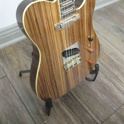 Logan Custom Zebra wood top Tele rosewood fret board, block inlays 2024 - natural gloss image 3