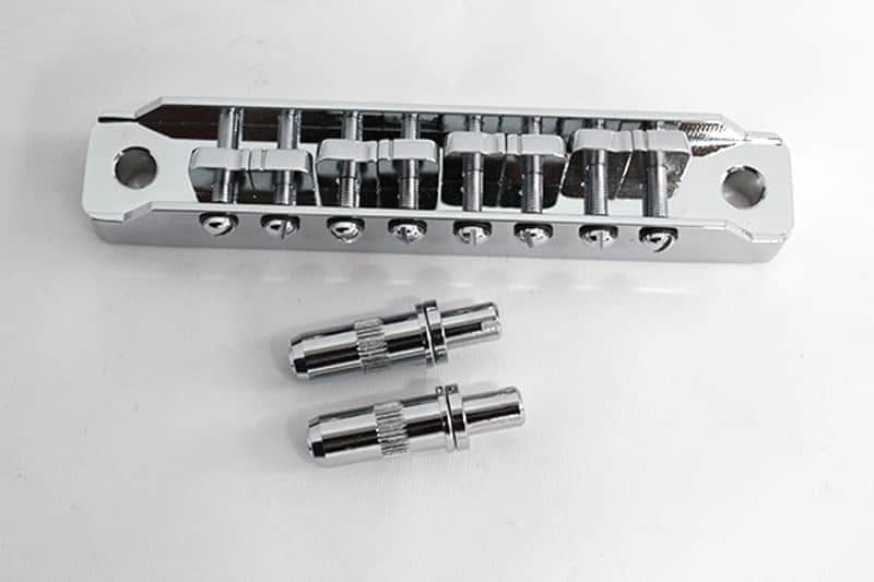 Chrome,8 Strings Brass Flat Bottom Base Bridge,BM-108CR image 1