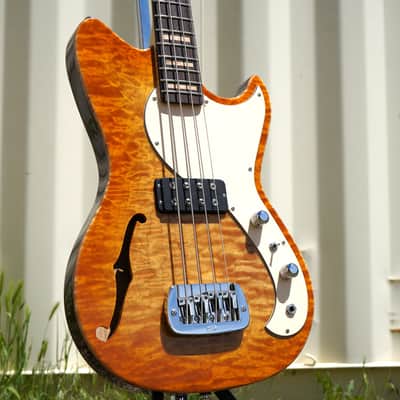 G&L USA Custom Shop Fallout Bass Semi-Hollow Honeyburst 30" Scale 4-String Electric Bass Guitar w/ Black Tolex Case (2025) image 3