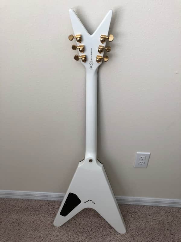 Dean V White Gold 2009 White with Gold pickup and hardware | Reverb