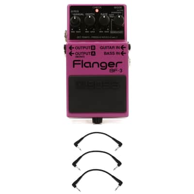Boss BF-3 Flanger Pedal with 3 Patch Cables image 1