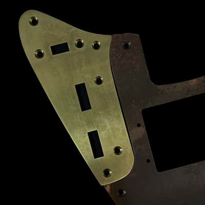 Made-to-Order - Statuary Bronze Brass & Aged Gold Brass - Wide Range Humbucker USA Jaguar AVRI 60s Pickguard Scratchplate Set for Fender image 2