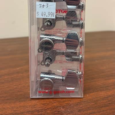 Gotoh Tuning Machines Set 3 & 3 Mini w/ Large Buttons Chrome image 1