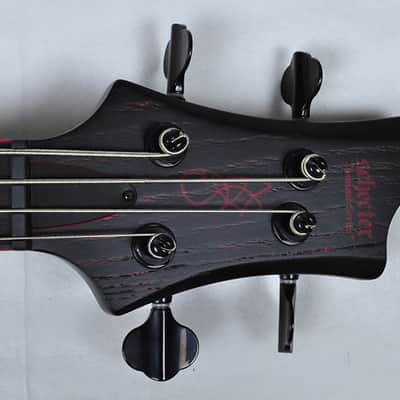 Schecter Signature Sam Bettley Stiletto Electric Bass in Satin Black with Red! With Free Hardcase! image 9