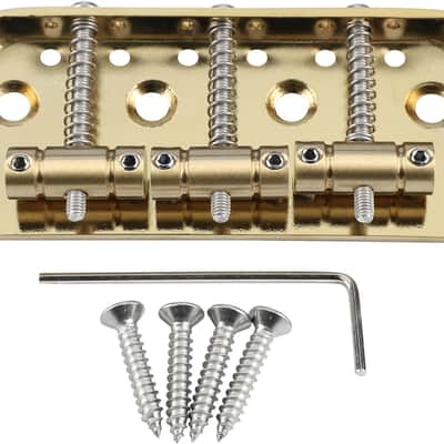 Gold Vintage Short Fixed Bridge with Brass Compensated 3-Saddle 54mm Guitar Bridge Compatible with Vintage Telecaster Tele Style Electric Guitar Replacement Parts image 1