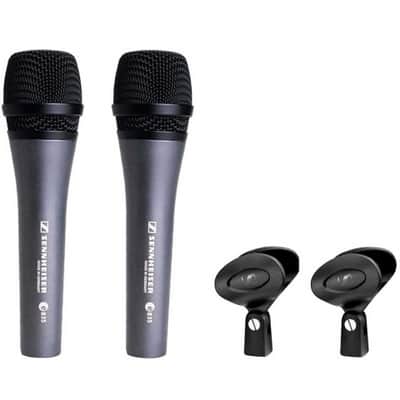 SENNHEISER E835 KIT 2 MICROFONI DINAMICI VOCE + 2 CLAMP + CUSTODIA RIGIDA