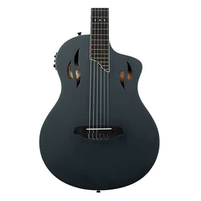 Ortega Guitars RTPSTD-SBK TourPlayer Thinline A/E Nylon - Satin Black - Open Box image 2