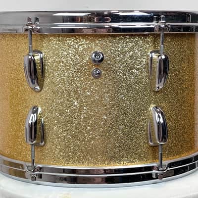 Slingerland 22/22/12/13/16/5.5x14" VIDEO Vintage 60's Drum Set - Gold Sparkle image 16