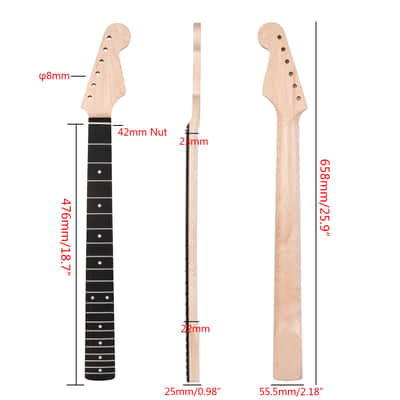 TGP 21 Frets Canadian Maple Neck 9.5”-radius C shape Guitar Neck for ST Style ,price include the import duty for US buyer image 2