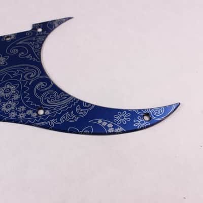 Brushed Blue Paisley Anodized Aluminum pickguard fits Ibanez (tm) RG550 Jem RG  HSH image 8