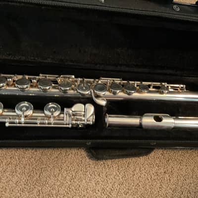 Pearl PF 525 B Foot Flute Silverplated- All New Pads, Case image 1