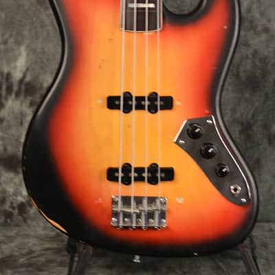 Hohner Vintage Lawsuit Jazz Bass  1975 3 Tone Sunburst Fretless Jaco Pastorius Conversion w Hardcase image 2