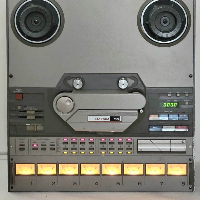 1980s TASCAM 58-OB 1/4″ 8-Track Reel to Reel Tape Recorder Grey