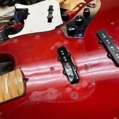 1974 Fender Jazz Bass Candy Apple Red with Maple Neck w/ Original Case 8.7 lbs image 20