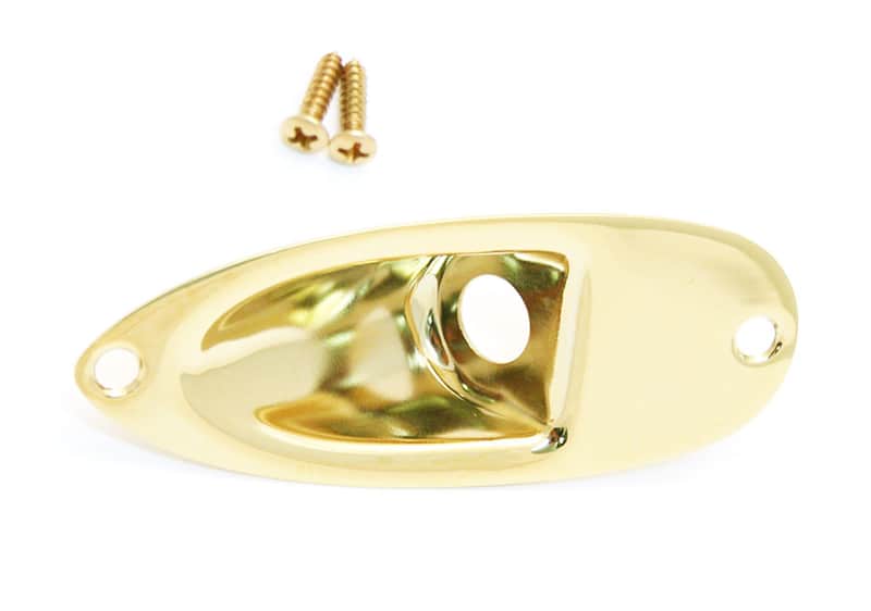 Genuine Fender GOLD Stratocaster/Strat Guitar Input Output Jack Plate Cover image 1