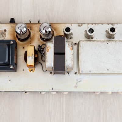 1962 Fender Bassman 6G6-A Tuxedo Brown Panel Blonde Vintage Piggyback Tube Amp w/ Oxford 12M6 image 14