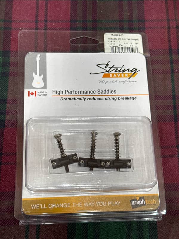 Graph Tech String Saver 3 piece Compensated Tele Saddles - Matte image 1
