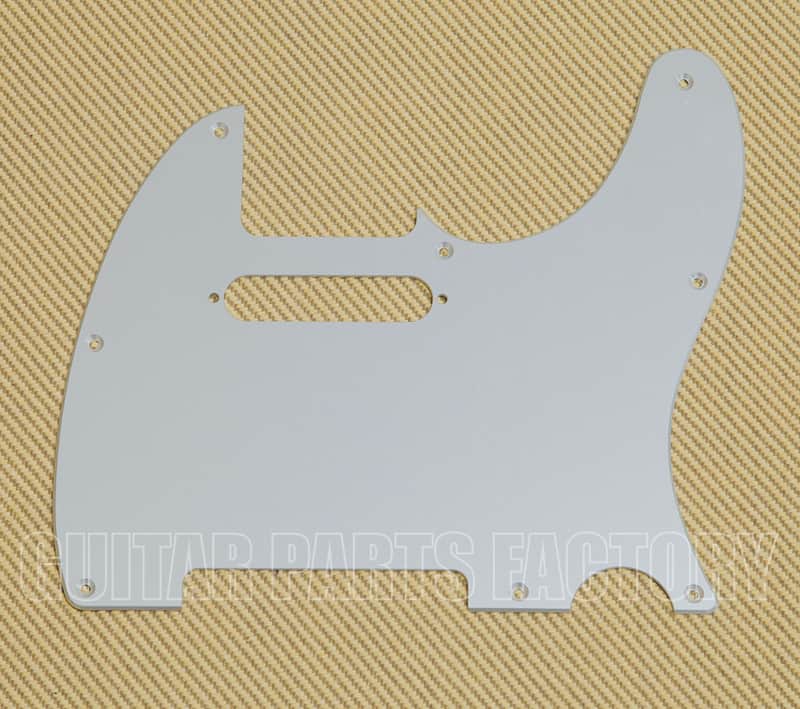 Sharp! Anodized Silver Metal 8-Hole Mount Fender Telecaster Pickguard with Pickup Holes * image 1