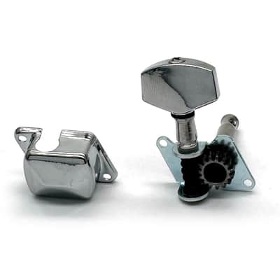 6R Semi-closed Guitar String Tuning Pegs Tuner Machine Heads Knobs Tuning Keys for Acoustic or Electric Guitar (Chrome) image 7
