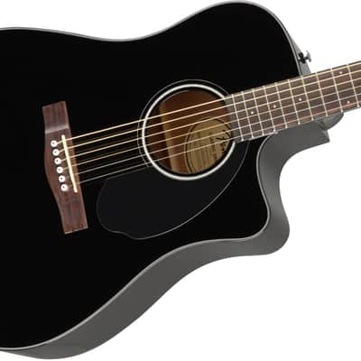 Fender CD-60SCE Dreadnought, Walnut Fingerboard, Black image 2