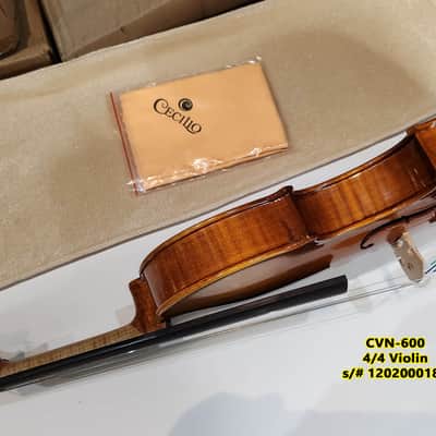 Cecilio 4/4 Advanced Level Violin Featuring Aged 7+ Years - Solid Spruce Top Highly Flamed One-Piece Maple Back and Sides All-Ebony Components, Independent Fine-Tuners, Brazilwood Bows, Hand-Rubbed Oil Finish... image 14