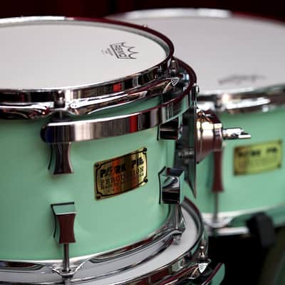Pork Pie Percussion 5-Piece Custom 8-Ply Maple Drum Set (10/12/16F/22B/6.5x14S) in Sea Foam Green image 3