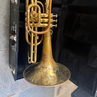 Bach Mellophone,  with case and mouthpiece,  Gold. USA image 1