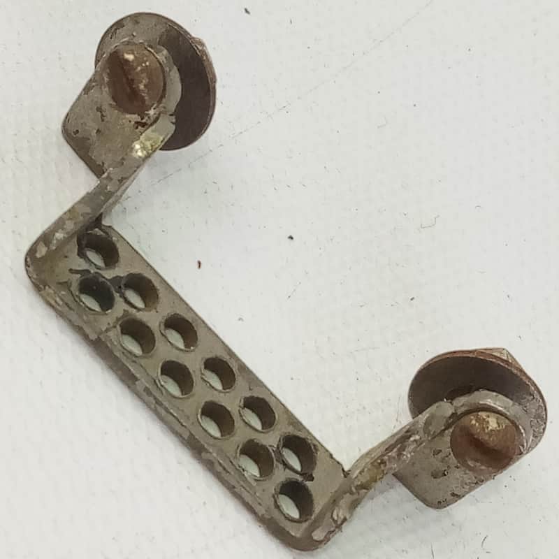 Duplex Leedy Snare Drum Butt Plate Nickel 1 7/16"Vintage Wilson Bros Wire Holes image 1