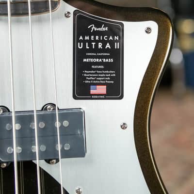 Fender American Ultra II Meteora Bass, Ebony Fingerboard - Texas Tea with Deluxe Molded Hardshell Case - Demo image 6