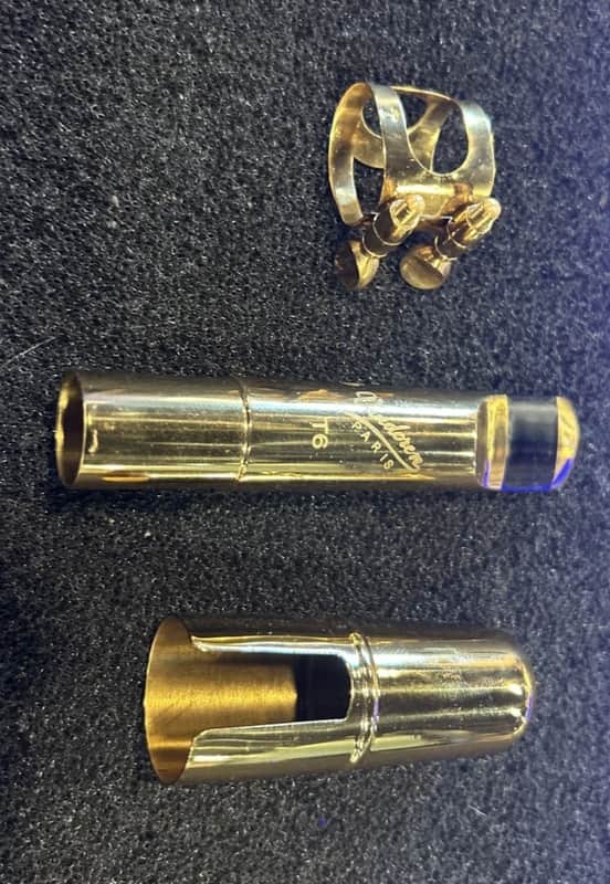 Vandoren Paris T6 V16 Metal Tenor Saxophone Mouthpiece Gold W/ Ligature and Cap