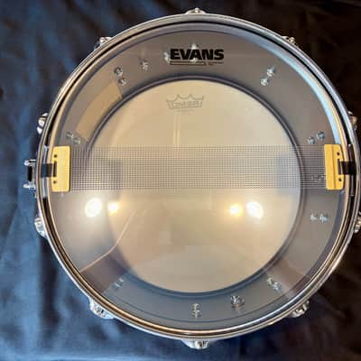 DW Collector's Series Satin Black Over Brass 6.5x14" Snare Drum 2021 - Present - Satin Black with Chrome Hardware image 8