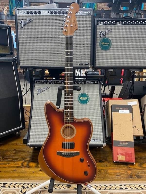 Fender American Acoustasonic Jazzmaster 2021 3-Color Sunburst image 1