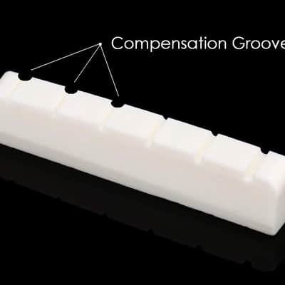 AxeMasters COMPENSATED Bone Nut made for TAKAMINE Guitar  -  Tuning Issues?  -  Here's a Solution image 1