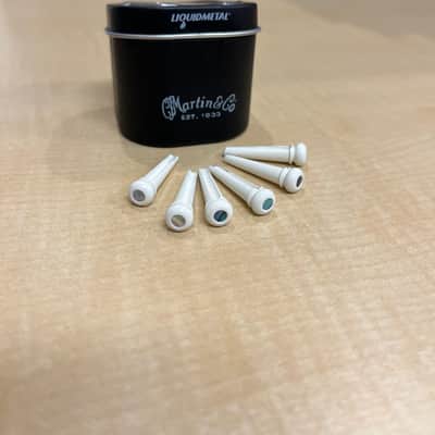 Martin Luxe Liquid Metal Bridge Pins 2023 - Present - Bone with Pearl Inlay image 2