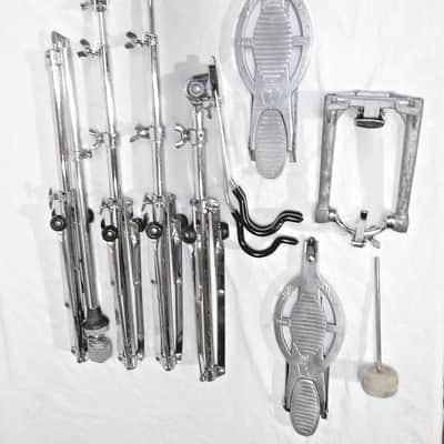 Ludwig (WFL) 5 Pc. Hardware Set, Two Cymbal Stands, Snare & Hi Hat Stands, Speed King Pedal - Late 1950s to Early '60s image 10