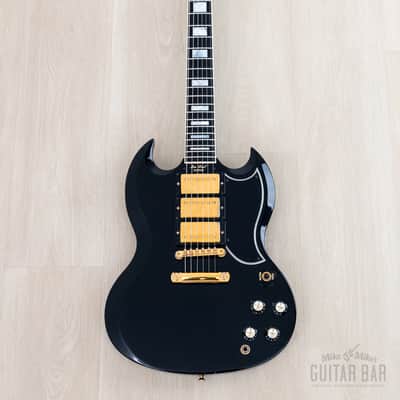 1999 Gibson Custom Shop 1961 Les Paul SG Custom Ebony 3 Pickup w/ 57 Classic PAFs, Case image 2