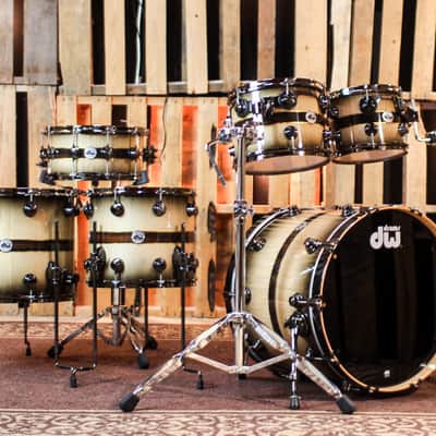 DW Collector's 333 Sycamore Ziricote Inlay Drum Set - 22,10,12,14,16,14sn - SO#1370116 image 1