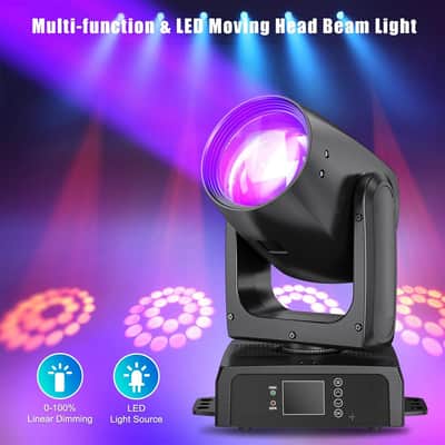 150W Moving Head Beam Light - DMX512 Controlled Stage Lighting with 12 Colors & 12 Gobos, Sound-Active, Auto Programs for DJ Show Concert Beam Angle 2.8° image 2