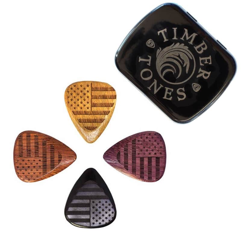 Timber Tones Stars and Stripes Exotic Timber Guitar Picks image 1