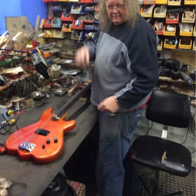 Wilkes Percussive Fretless Bass 1982 Custom 1982 Metallic Orange image 10