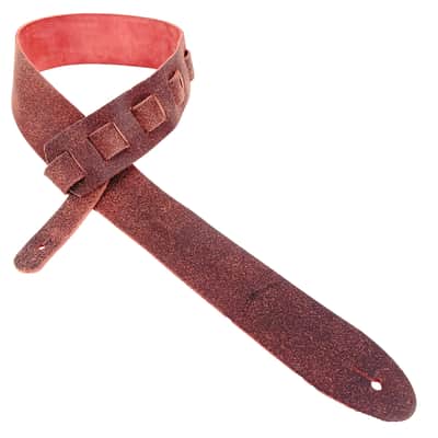 Walker & Williams STR-10 Amaranth Red Distressed "Weathered" Top Grain Italian Leather Guitar Strap image 1