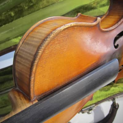 Conservatory Violin Guarnerius Copy 4/4 German Circa-1920s-1940s-Reddish Brown Varnish image 14